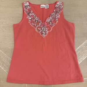 Together Pinj Coral Embellished Vintage Y2K Tank Top